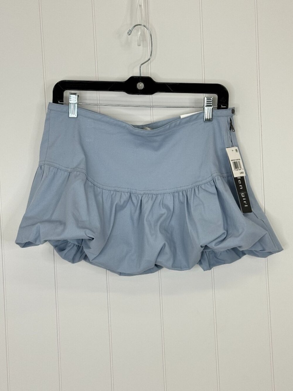 Madden Girl Balloon Mini Skirt Light Blue Cotton Bubble Hem NWT Juniors Large